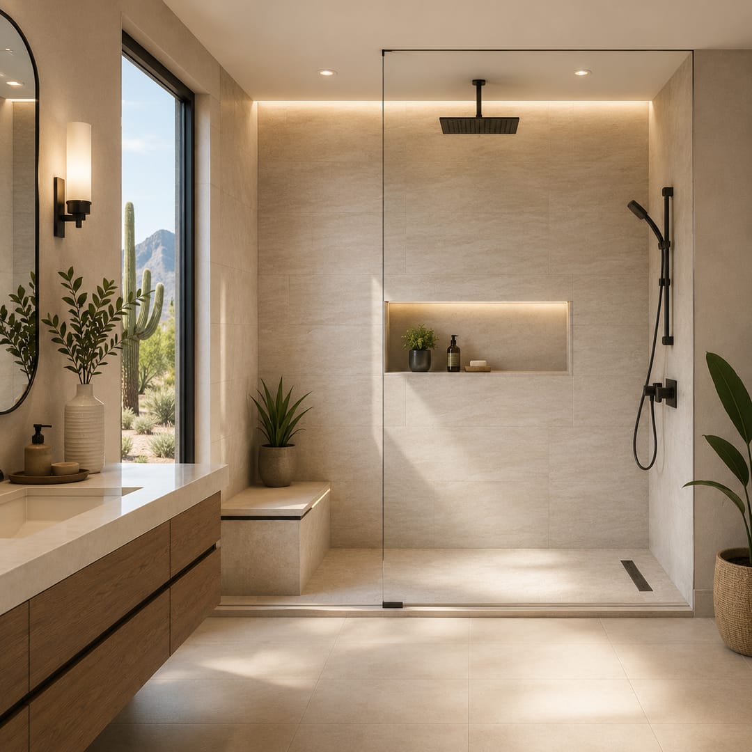Curbless shower in Sun City